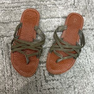 Cato Olive and Brown Strappy Sandals